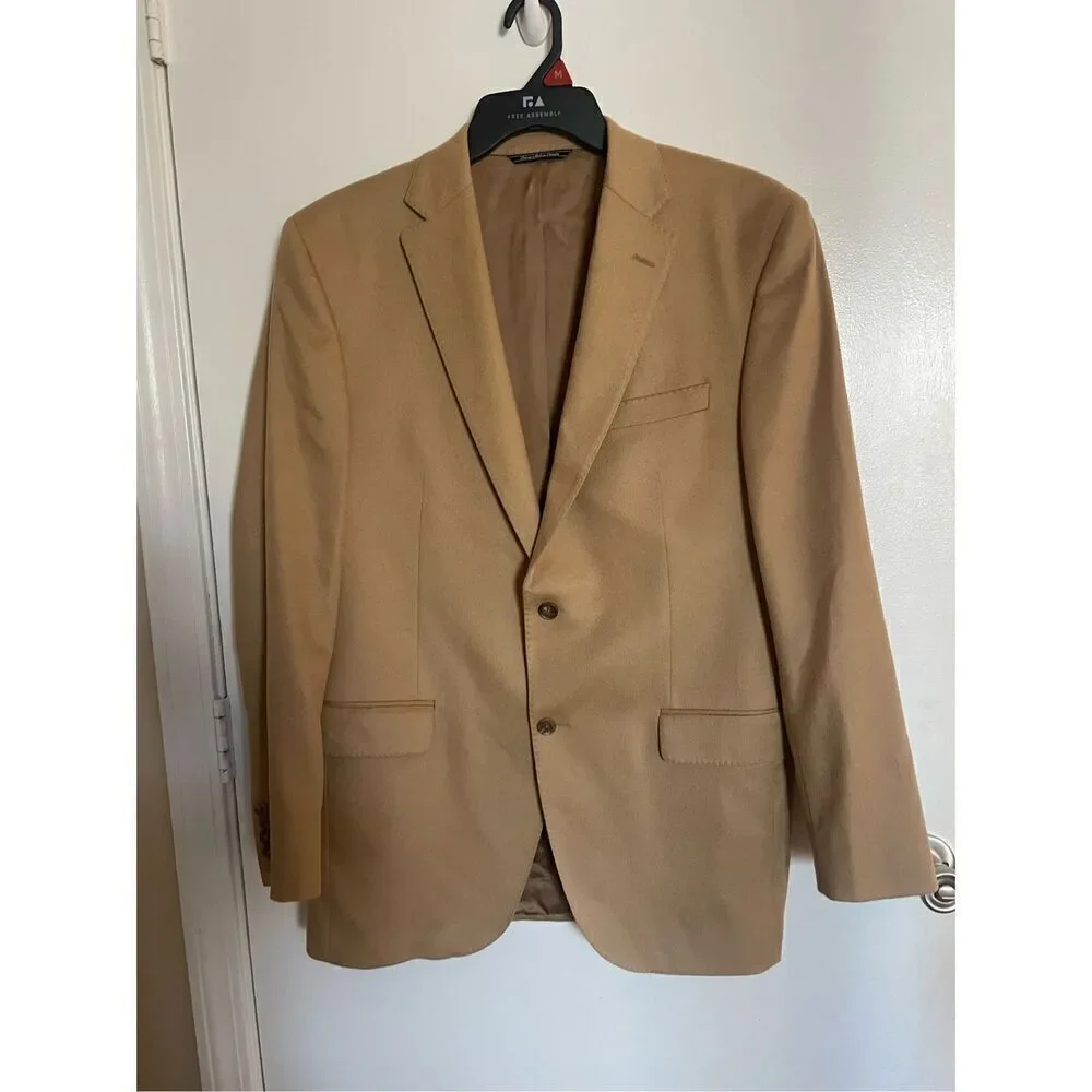 Jack Victor 100% Cashmere Men’s Blazer Sport Coat Light Brown 42L